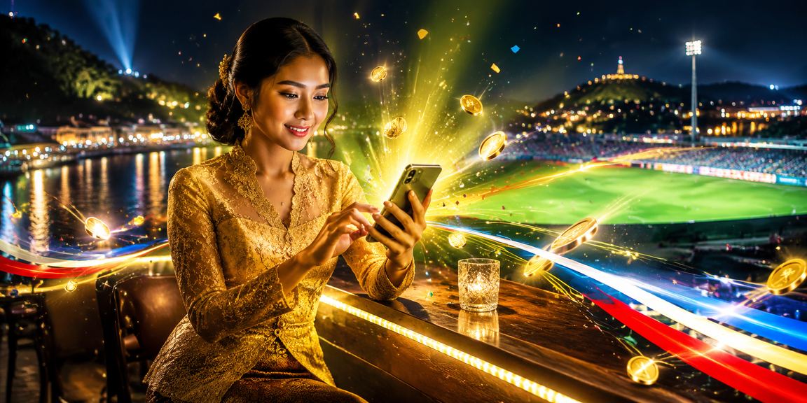 Pengguna wanita Malaysia dalam pakaian kebaya menggunakan platform bigbossjudi untuk membuat deposit